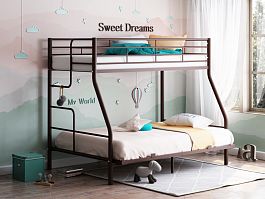 Двухъярусная кровать "Гранада-3 140" коричневая - Фото предпросмотра