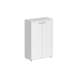 Шкаф средний Sigma 800х400х1200, 2-х дв., з.ст ЛДСП / корпус: белый;  фасады: белый - Фото предпросмотра