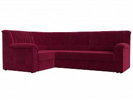 Угловой диван Карелия левый угол (полностью микровельвет бордовый) - Фото предпросмотра