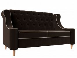 Прямой диван Бронкс (полностью микровельвет коричневый) - Фото предпросмотра