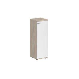 Шкаф средний Sigma 400х400х1200, 1 дв., з.ст ЛДСП, правый / корпус: дуб светлый;  фасад: белый - Фото предпросмотра