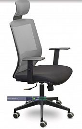 Кресло Гарвард пластик /спинка серый / сиденье ткань D26-25 серый "Кресла для руководителей"  ТК-002587001093 серый - Фото предпросмотра