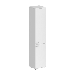 Шкаф высокий Sigma 400х400х1955, з.ст HDF, правый / корпус: белый; фасады: белый - Фото предпросмотра