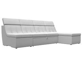 Угловой модульный диван Холидей Люкс (полностью экокожа белая) - Фото предпросмотра