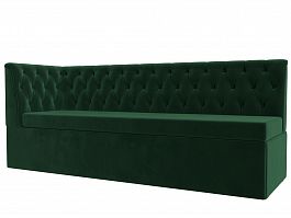 Кухонный диван Маркиз с левым углом (полностью велюр зеленый) - Фото предпросмотра