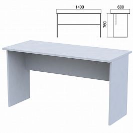 Стол письменный "Арго", 1400х600х760 мм, серый - Фото предпросмотра