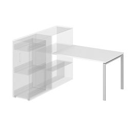 Стол приставной на металлокаркасе "Тандем-А"  ПК-ТНА-СТП115Х80-В2-972 серый - Фото предпросмотра
