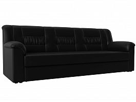 Прямой диван Карелия (полностью экокожа черная) - Фото предпросмотра