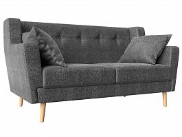 Прямой диван Брайтон 2 (полностью рогожка серая) - Фото предпросмотра