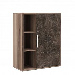 Шкаф средний с вертикальной нишей B-tone 93,5x45x115,7 сосна бетон темный - Фото предпросмотра