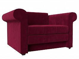 Кресло-кровать Берли (полностью микровельвет бордовый) - Фото предпросмотра