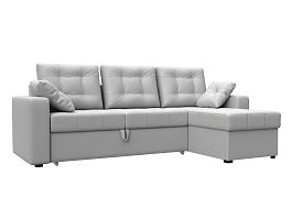 Угловой диван Камелот правый (полностью экокожа белая) - Фото предпросмотра