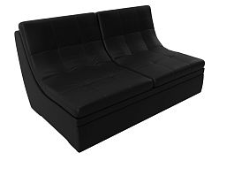 Модуль Холидей раскладной диван (полностью экокожа черная) - Фото предпросмотра