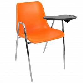 Стул Vicenza (4 ножки с подлокотниками + столик TLT), Каркас хром, оранжевый - Фото предпросмотра