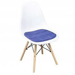 Подушка на стул, галета, велюр синий - Фото предпросмотра