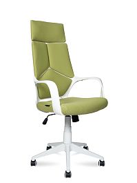 Кресло офисное / IQ / (White plastic green) белый пластик / зеленая ткань - Фото предпросмотра