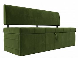 Кухонный прямой диван Стоун (полностью микровельвет зеленый) - Фото предпросмотра