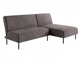 Baccara диван-кровать с шезлонгом, без подлокотников, бархат антрацит 14 - Фото предпросмотра