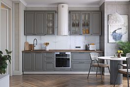 Кухонный гарнитур 6 "Мишель" с карнизом (ширина 300 см) GAR.MIS.3.0.2051 белый/серый/серый - Фото предпросмотра