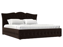 Интерьерная кровать Герда 200 (полностью микровельвет коричневый) - Фото предпросмотра