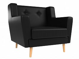 Кресло Брайтон черный, экокожа - Фото предпросмотра