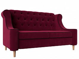 Прямой диван Бронкс (полностью микровельвет бордовый) - Фото предпросмотра