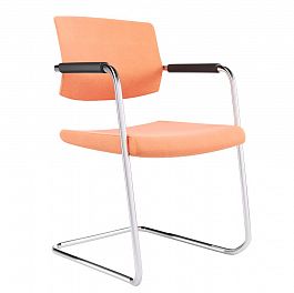 COOL кантилевер SWEET категория ткани К1 - SWORA оранжевый хром/пластик черный "Кресла для посетителей"  ТК-001854000044 оранжевый - Фото предпросмотра