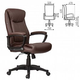 Кресло офисное BRABIX "Enter EX-511", экокожа, коричневое, 531163 - Фото предпросмотра