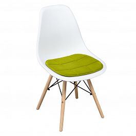 Подушка на стул, галета, велюр зеленый - Фото предпросмотра
