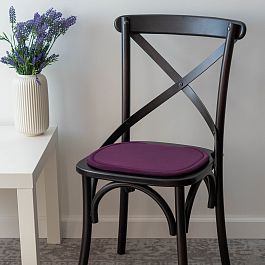 Подушка на стул овальная фиолетовая - Фото предпросмотра