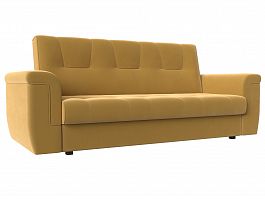 Прямой диван Эллиот (полностью микровельвет желтый) - Фото предпросмотра