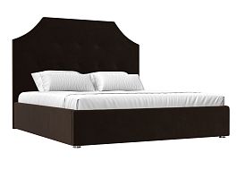 Интерьерная кровать Кантри 160 (полностью микровельвет коричневый) - Фото предпросмотра