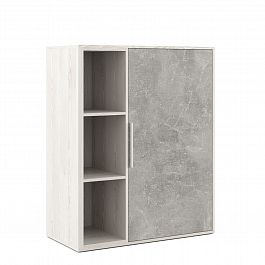 Шкаф средний с вертикальной нишей B-tone 93,5x45x115,7 сосна бетон светлый - Фото предпросмотра