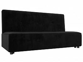 Прямой диван Зиммер (полностью велюр черный) - Фото предпросмотра