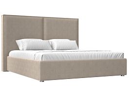 Интерьерная кровать Аура 160 (полностью рогожка бежевая) - Фото предпросмотра