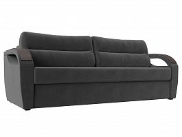 Прямой диван Форсайт (полностью велюр серый) - Фото предпросмотра