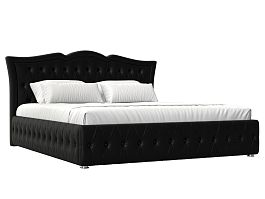Интерьерная кровать Герда 200 (полностью экокожа черная) - Фото предпросмотра