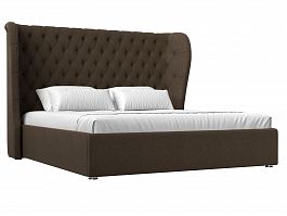 Интерьерная кровать Далия 160 (полностью рогожка коричневая) - Фото предпросмотра