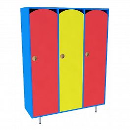 Шкафчик для одежды 3-секционный малый (цветной) - Фото предпросмотра
