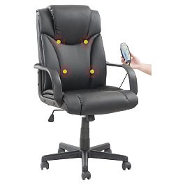 Кресло офисное BRABIX "Relax MS-001", 4 массажных модуля, экокожа, черное, 532519 - Фото предпросмотра