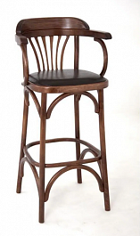 Венский барный стул мягкий, темный 750 - Фото предпросмотра