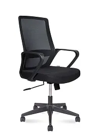 Кресло офисное / Pino black LB / черный пластик / черная ткань / черная сетка - Фото предпросмотра