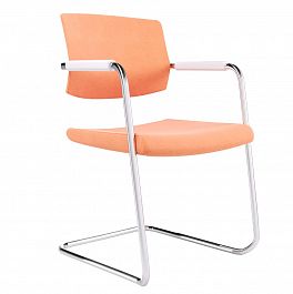 COOL кантилевер Bravo BRA-12 оранжевый хром/пластик белый "Кресла для посетителей"  ТК-001854000051 оранжевый - Фото предпросмотра