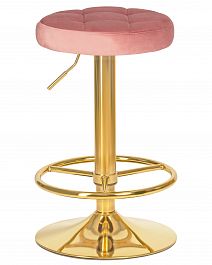 Табурет барный DOBRIN BRUNO GOLD (пудрово-розовый велюр (MJ9-32)) - Фото предпросмотра