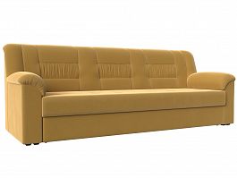 Прямой диван Карелия (полностью микровельвет желтый) - Фото предпросмотра