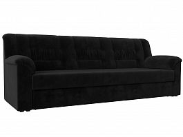 Прямой диван Карелия (полностью велюр черный) - Фото предпросмотра