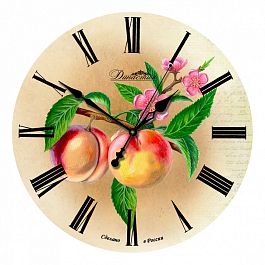 Настенные часы (33x33x4 см) Персики 02-011 - Фото предпросмотра