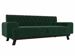 Прямой диван Мюнхен Люкс (полностью велюр зеленый) - Фото предпросмотра