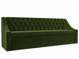 Кухонный прямой диван Мерлин (полностью микровельвет зеленый) - Фото предпросмотра