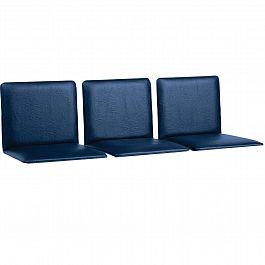 Сиденья для кресла "Терра", комплект 3 шт., кожзам синий, каркас серебристый - Фото предпросмотра